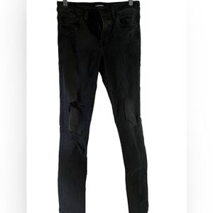 Express Black Distressed Ripped Skinny Fit Men’s Jeans 28/32